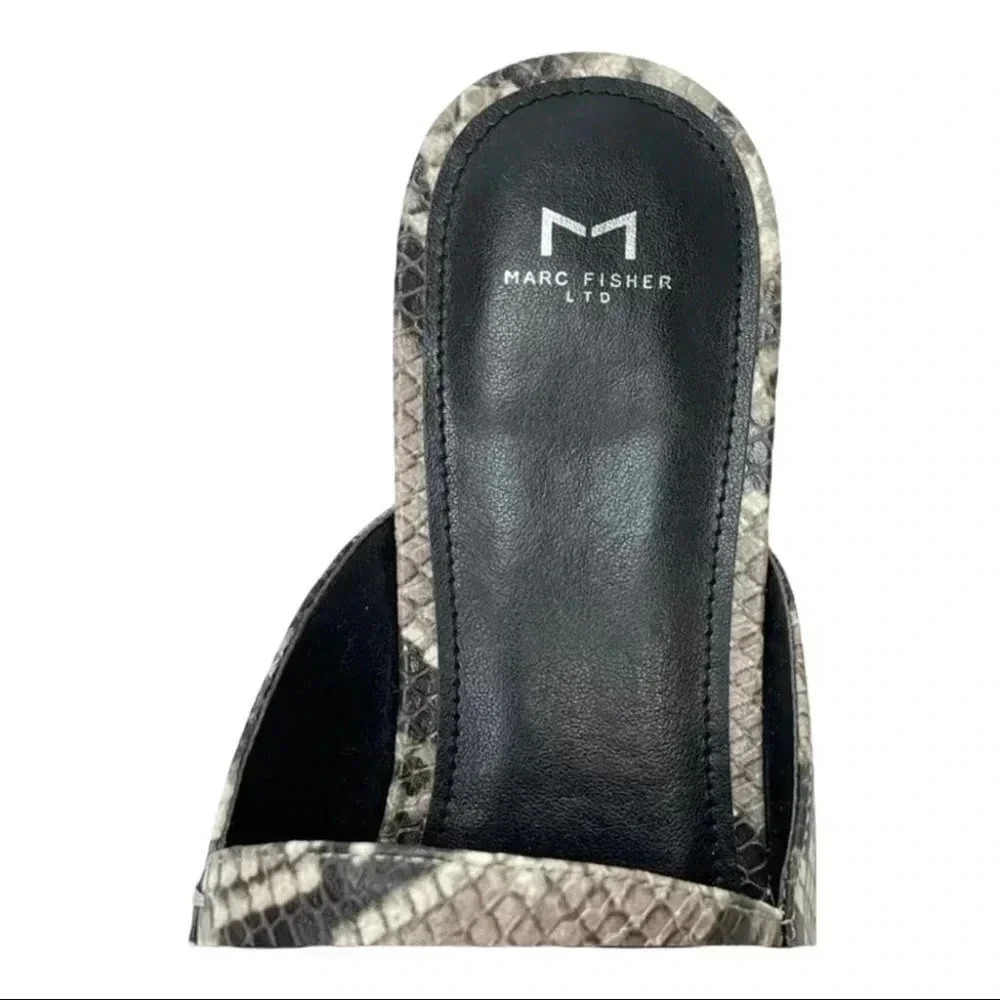 Marc Fisher LTD Pam2 Snake Embossed Leather Womens Flat Mules - Picture 9 of 16